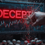 TrendPulseHub expose: Manipulated forex trade analyzer chart. Squid tentacles crush golden bull as broker skull-dice bleed "RSI OVERSOLD" lies.